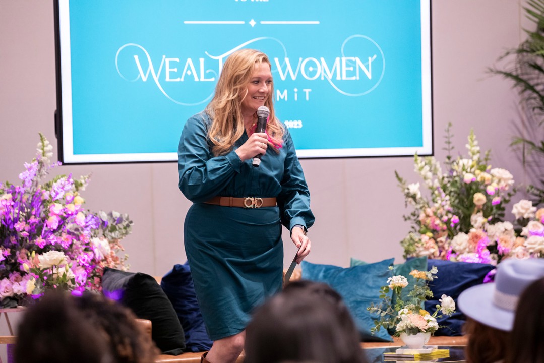 Carrie Murray speaking at the 2023 Wealthy Women Summit