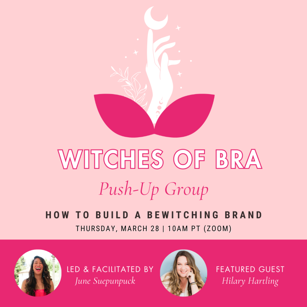 Witches of BRA push-up group led by June Suepunpuck with guest speaker Hilary Hartling