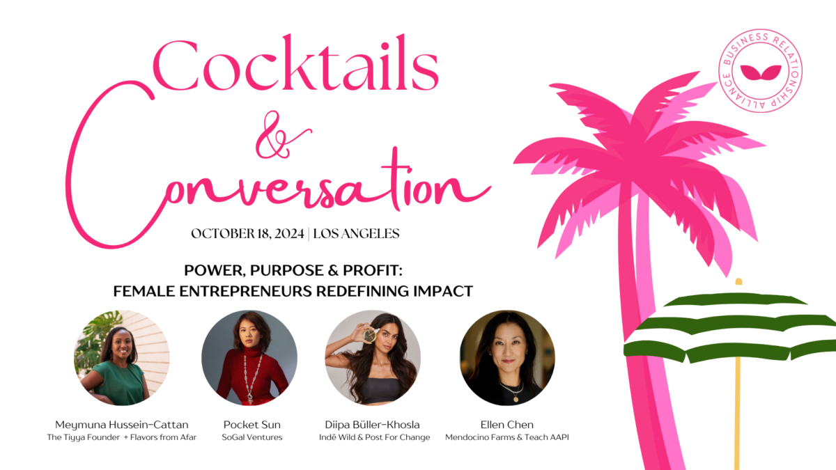 Cocktails & Conversation 2024 on October 18, 2024 with speakers Meymuna Hussein-Cattan, Pocket Sun, Ellen Chen, and Diipa Büller-Khosla